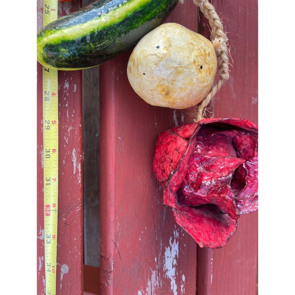 Handmade Faux Vegetable Garland Life Size With Rope 4' long - Picture 6 of 9